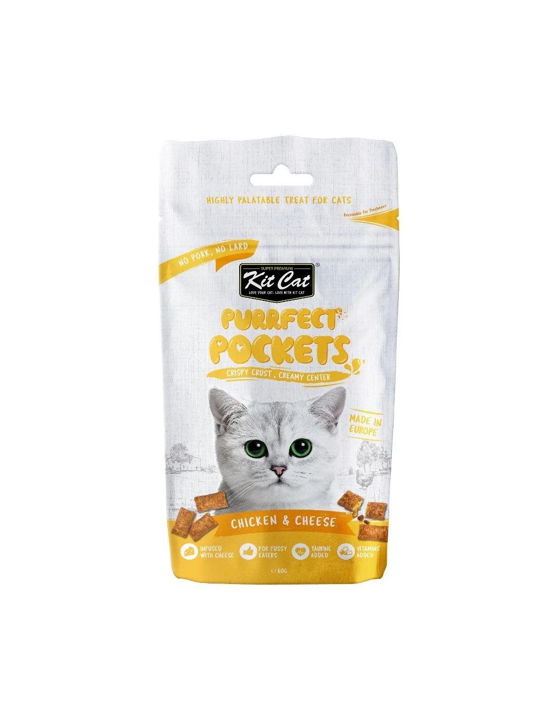KC-7618 Kit Cat Purrfect Pockets - Pollo & Queso 60 gr - Imagen 1