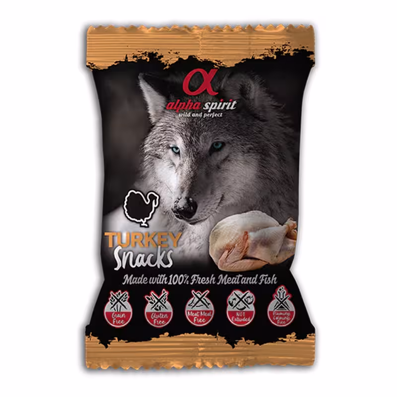 DOGSNACKTURKEY 1 Alpha Spirit Snacks de Pavo 50 gr - Imagen 1